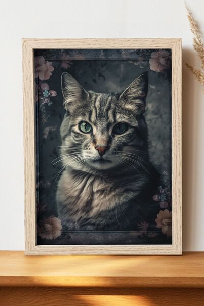 Luna Marissa Καλλιτεχνική αφίσα γάτας - Ψηφιακή αφίσα τέχνης από χοντρό χαρτί...