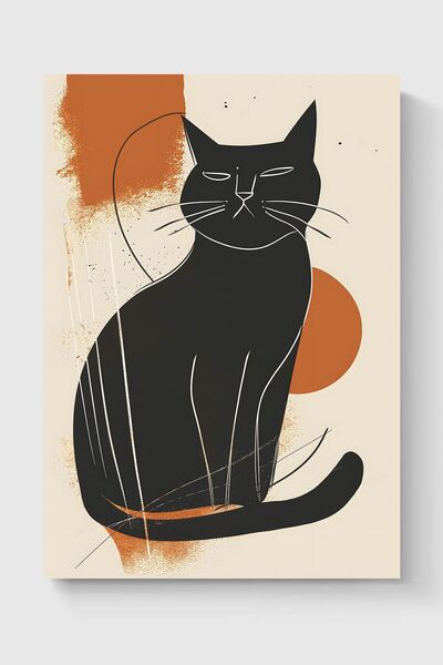 Luna Marissa Αφηρημένη αφίσα γάτας Διακοσμητική αφίσα χωρίς πλαίσιο