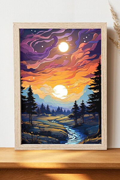 Luna Marissa Αφίσα τοπίων - Αφίσα τοίχου από γυαλιστερό χαρτί χωρίς πλαίσιο