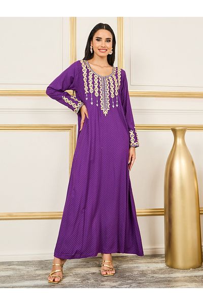 Styli جلابية مطرزة سبوت AOP