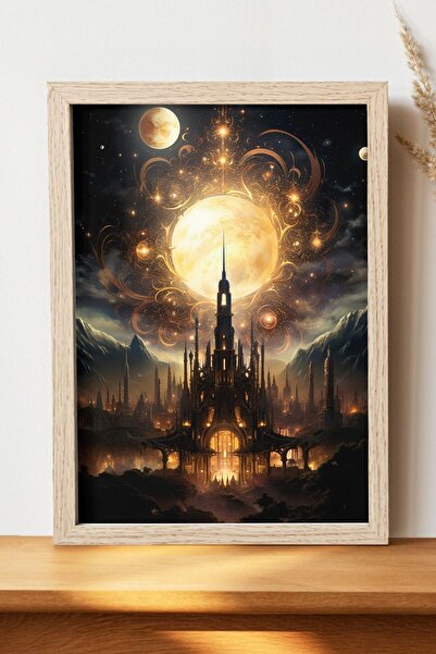Luna Marissa Σουρεαλιστική αφίσα νυχτερινού τοπίου - Αφίσα τοίχου από γυαλιστ...