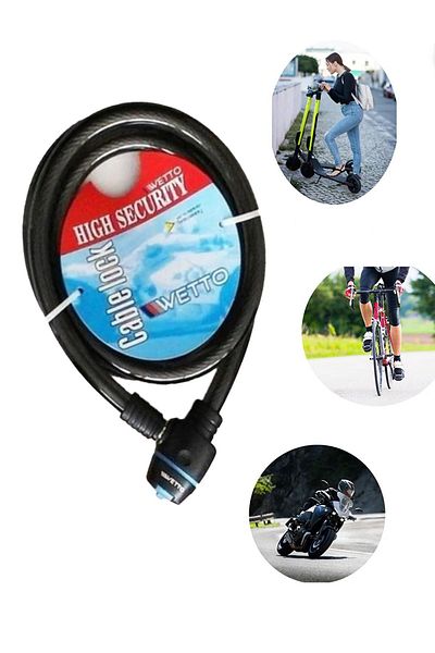 PALM 100 cm Electric Scooter Lock - Steel Lock, Motor Bike Bicycle with Spare Key