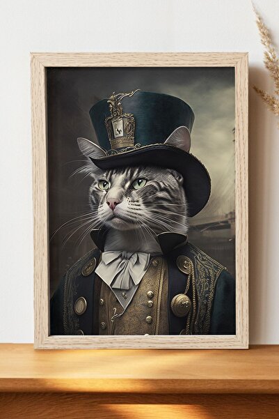 Luna Marissa Αφίσα Steampunk Cat - Αφίσα ψηφιακής τέχνης από χοντρό χαρτί χωρ...