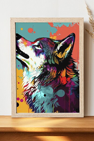 Luna Marissa Αφίσα Pop Art Wolf - Αφίσα από χοντρό χαρτί χωρίς πλαίσιο