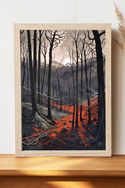 Luna Marissa Αφίσα με σκηνικό του δάσους - Αφίσα ψηφιακής τέχνης από χοντρό χ...