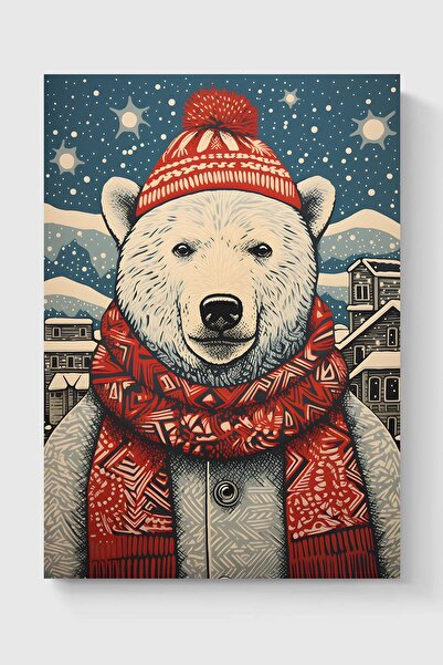 Luna Marissa Διακοσμητική αφίσα χριστουγεννιάτικου αρκούδα χωρίς πλαίσιο