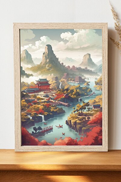 Luna Marissa Αφίσα με κινέζικο τοπίο - Αφίσα ψηφιακής τέχνης από χοντρό χαρτί...