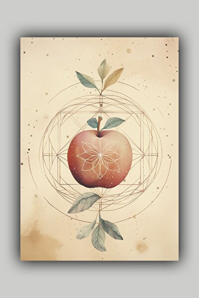 Luna Marissa Γεωμετρική αφίσα μήλου χωρίς πλαίσιο τοίχου