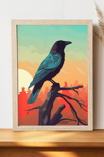 Luna Marissa Εικονογράφηση αφίσας κορακιού - Αφίσα ψηφιακής τέχνης από γυαλισ...