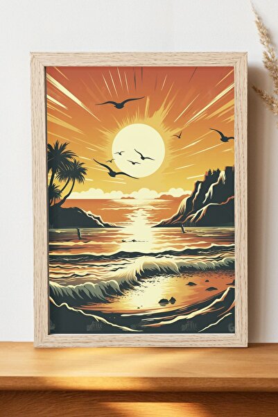 Luna Marissa Καλλιτεχνική αφίσα παραθαλάσσιου τύπου - Ψηφιακή αφίσα τέχνης απ...