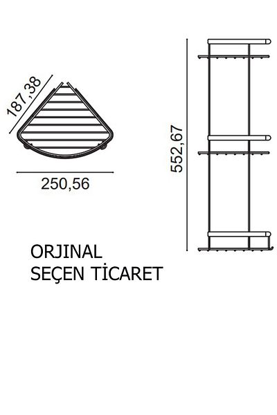 ÇELİK BANYO Suport pentru șampon 19x19 cm - Raft pentru baie din oțel inoxidabil Zerrin Set de 3 suporturi pentru burete negru mat