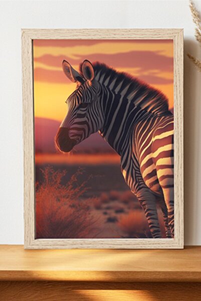 Luna Marissa Αφίσα Ζέβρας ηλιοβασιλέματος - Αφίσα ζώων χωρίς πλαίσιο με τοπίο...