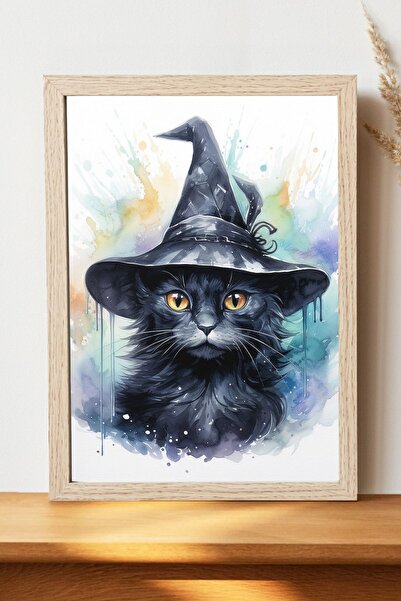Luna Marissa Αφίσα μάγισσας γάτας - Αφίσα τοίχου από γυαλιστερό χαρτί χωρίς π...