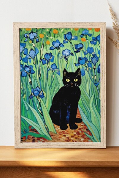 Luna Marissa Αφίσα μαύρης γάτας - Αφίσα τοίχου από γυαλιστερό χαρτί χωρίς πλα...