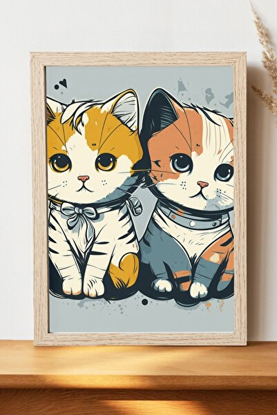 Luna Marissa Αφίσα Cute Cats - Αφίσα ψηφιακής τέχνης από χοντρό χαρτί χωρίς π...