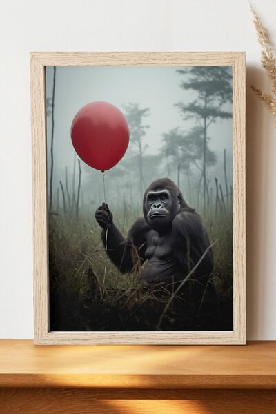 Luna Marissa Αφίσα Gorilla with Balloons - Αφίσα τοίχου από γυαλιστερό χαρτί ...