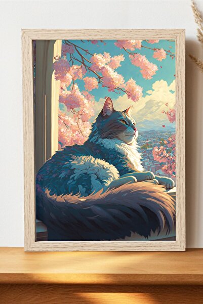 Luna Marissa Εικονογράφηση αφίσας γάτας - Αφίσα ψηφιακής τέχνης από χοντρό χα...