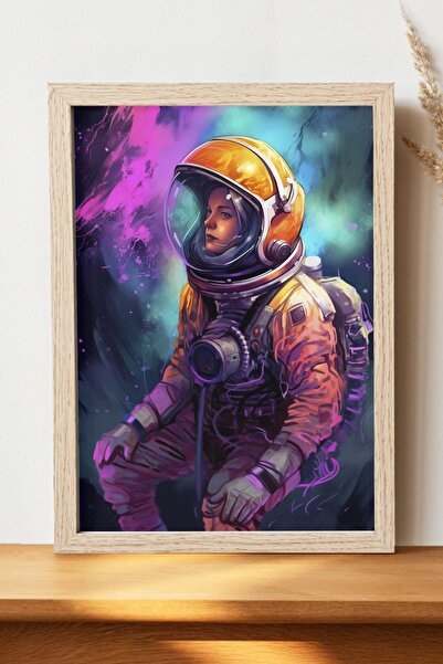 Luna Marissa Γυναικεία αφίσα αστροναύτη - Αφίσα ψηφιακής τέχνης από χοντρό χα...