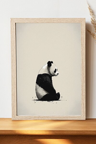 Luna Marissa Μίνιμαλ αφίσα Panda - Αφίσα τοίχου από γυαλιστερό χαρτί χωρίς πλ...