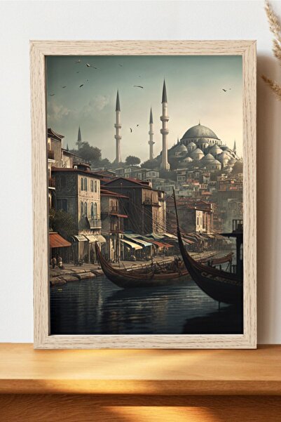 Luna Marissa Καλλιτεχνική αφίσα της Κωνσταντινούπολης - Vintage αφίσα πόλης χ...