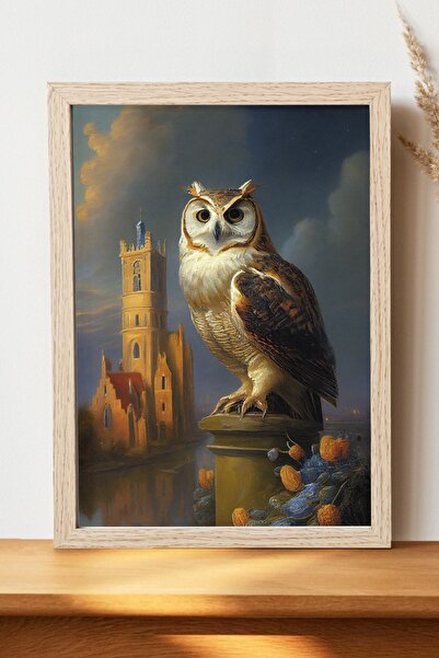 Luna Marissa Καλλιτεχνική αφίσα κουκουβάγιας - Χοντρό χαρτί χωρίς πλαίσιο, ψη...