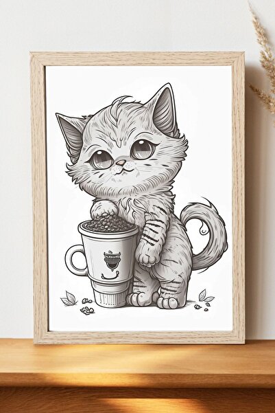 Luna Marissa Αφίσα γάτας - Αφίσα τοίχου από γυαλιστερό χαρτί χωρίς πλαίσιο