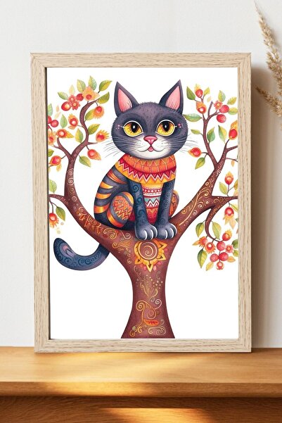 Luna Marissa Αφίσα γάτας - Αφίσα τοίχου από γυαλιστερό χαρτί χωρίς πλαίσιο