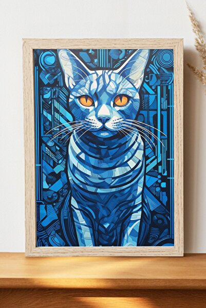 Luna Marissa Αφίσα γάτας σε στυλ Piccaso - Αφίσα τοίχου από γυαλιστερό χαρτί ...