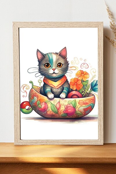 Luna Marissa Αφίσα γάτας - Αφίσα τοίχου από γυαλιστερό χαρτί χωρίς πλαίσιο