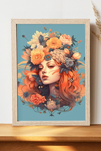 Luna Marissa Γυναικεία αφίσα με λουλούδια - Αφίσα τοίχου από γυαλιστερό χαρτί...