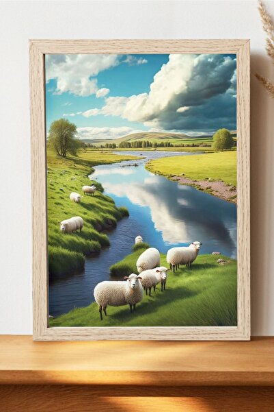 Luna Marissa Αφίσα Landscape Sheep - Χοντρό χαρτί χωρίς πλαίσιο, ψηφιακή διακ...