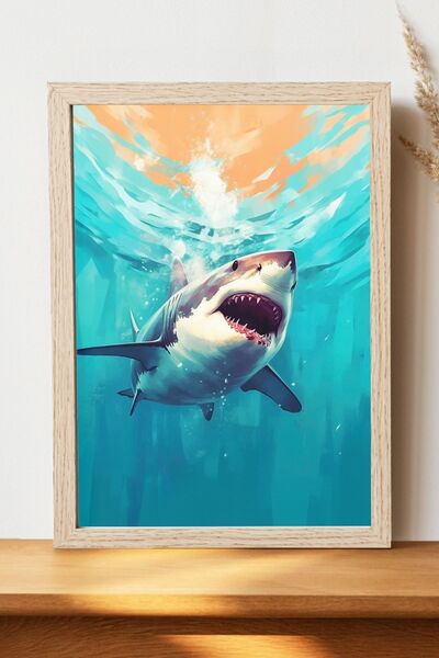 Luna Marissa Αφίσα καρχαρία - Αφίσα τοίχου από γυαλιστερό χαρτί χωρίς πλαίσιο