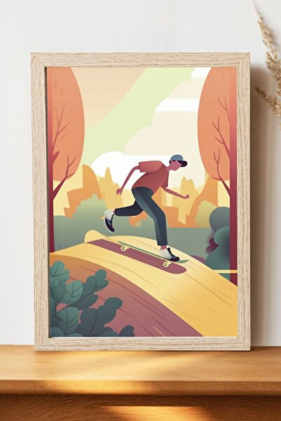 Luna Marissa Αφίσα Skateboarder - Αφίσα ψηφιακής τέχνης από χοντρό χαρτί χωρί...