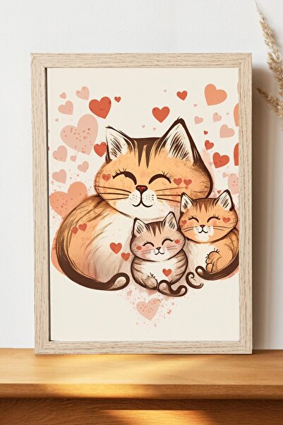 Luna Marissa Αφίσα γάτας - Αφίσα τοίχου από γυαλιστερό χαρτί χωρίς πλαίσιο