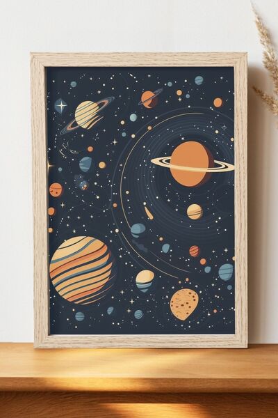 Luna Marissa Αφίσα Planets - Αφίσα ψηφιακής τέχνης από χοντρό χαρτί χωρίς πλαίσιο