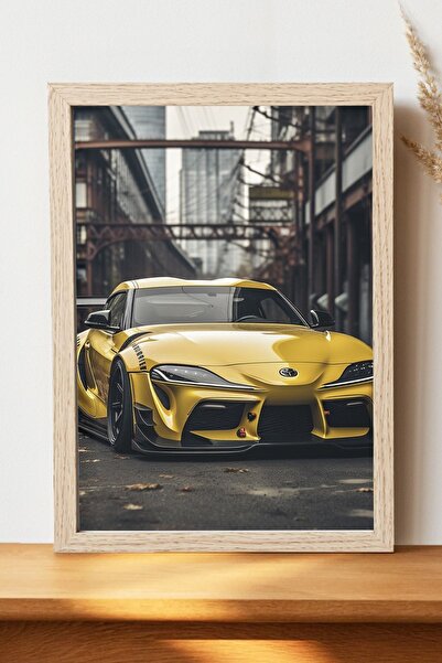 Luna Marissa Κίτρινη αφίσα αθλητικού αυτοκινήτου - Αφίσα αυτοκινήτου από γυαλ...