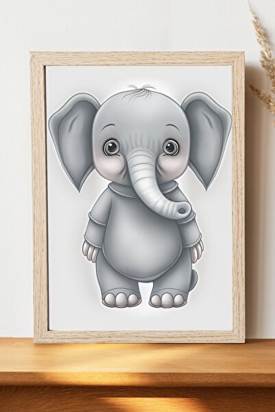 Luna Marissa Αφίσα με παιχνίδι ελέφαντα - Αφίσα ψηφιακής τέχνης από χοντρό χα...