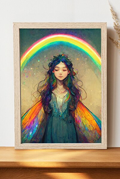Luna Marissa Αφίσα Rainbow Girl - Αφίσα τοίχου από γυαλιστερό χαρτί χωρίς πλα...