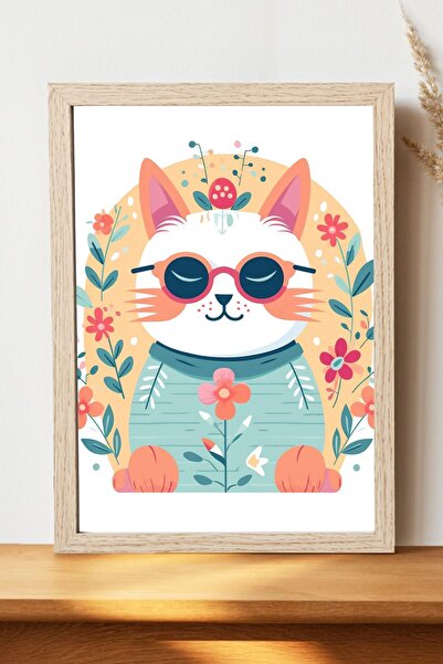 Luna Marissa Αφίσα γάτας - Αφίσα τοίχου από γυαλιστερό χαρτί χωρίς πλαίσιο