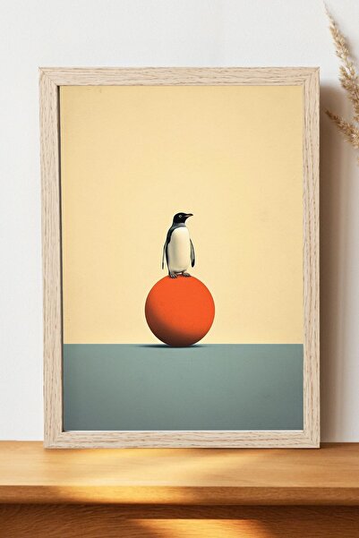 Luna Marissa Μινιμαλιστική αφίσα πιγκουίνων - Αφίσα ψηφιακής τέχνης από γυαλι...