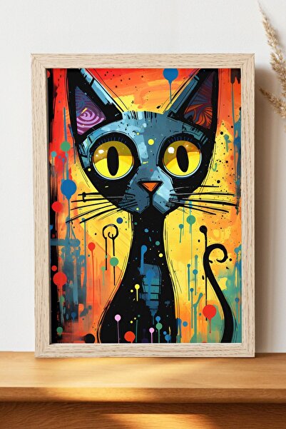 Luna Marissa Αφίσα γάτας - Αφίσα τοίχου από γυαλιστερό χαρτί χωρίς πλαίσιο