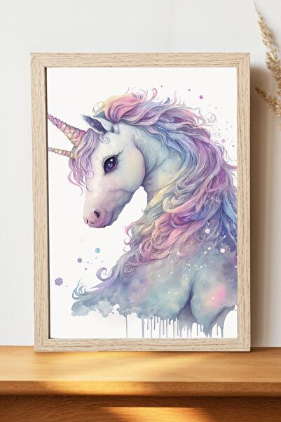 Luna Marissa Αφίσα Unicorn - Αφίσα ψηφιακής τέχνης από χοντρό χαρτί χωρίς πλα...