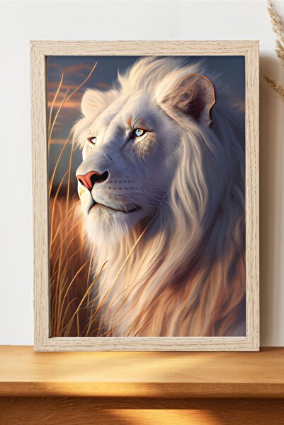 Luna Marissa Αφίσα Λιοντάρι σε άλμπινο - Αφίσα ψηφιακής τέχνης χωρίς πλαίσιο