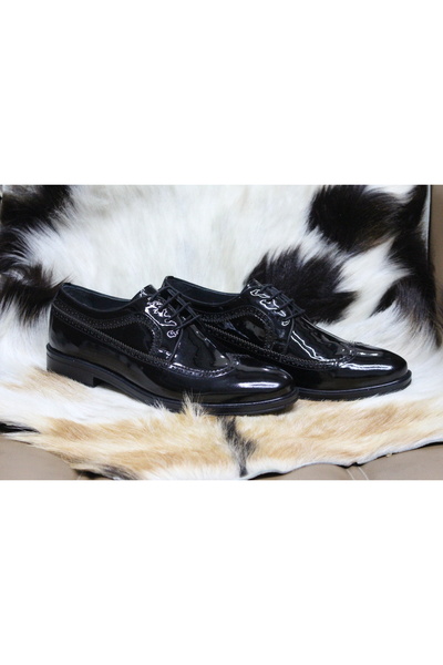 Tardelli 4338-5 Siyah Rugan Deri Ortopedik Taban Erkek Ayakkabı