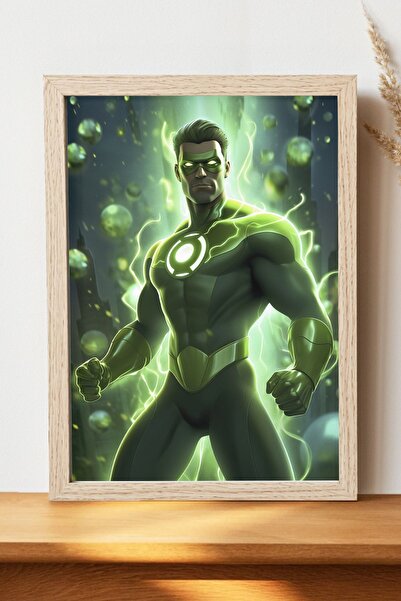 Luna Marissa Πράσινη αφίσα με λαμπάκια - Αφίσα τοίχου από γυαλιστερό χαρτί χω...