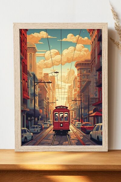 Luna Marissa Καλλιτεχνική αφίσα τρόλεϊ - Ψηφιακή αφίσα τέχνης από χοντρό χαρτ...