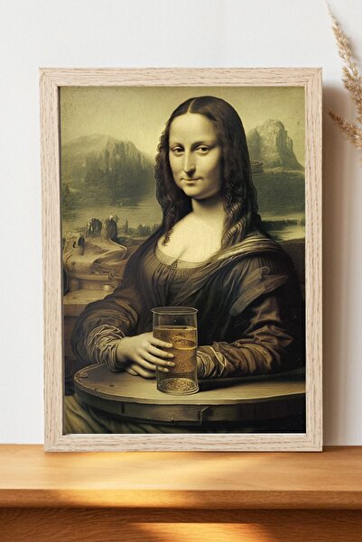 Luna Marissa Αφίσα Mona Lisa με μπύρα - Χοντρό χαρτί χωρίς πλαίσιο, ψηφιακή δ...