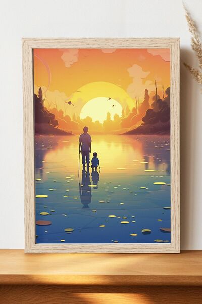 Luna Marissa Αφίσα Father Son Fisherman - Χοντρό χαρτί χωρίς πλαίσιο, ψηφιακή...