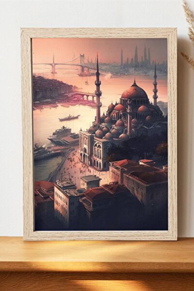 Luna Marissa Καλλιτεχνική αφίσα της Κωνσταντινούπολης - Vintage αφίσα πόλης χ...