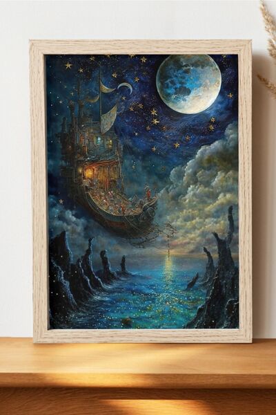 Luna Marissa Σουρεαλιστική αφίσα τοπίων - Ψηφιακή αφίσα τέχνης από χοντρό χαρ...